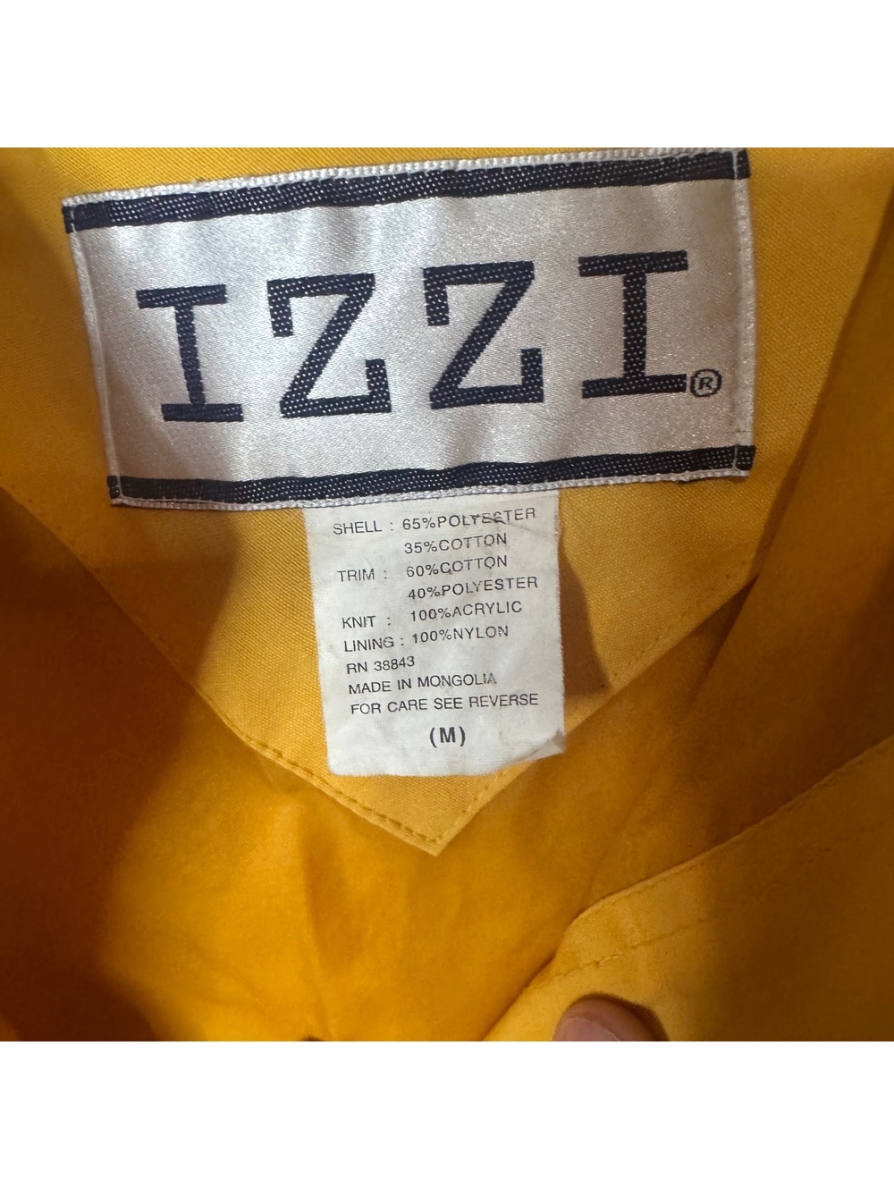 Vintage Izzi Yellow Windbreaker Jacket Women’s Medium Mesh Trim Hooded Coat - Picture 10 of 10